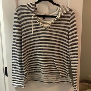 Striped hooded sweater